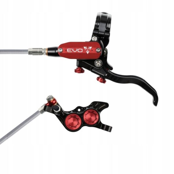Komplet Hamulców Hope Tech 4 EVO GR4 Przód + Tył – Black/Red Oplot Stalowy