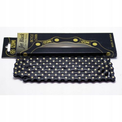 Łańcuch IZUMI JET BLACK/BLACK szeroki FIX OSTRE SINGLE JAPAN + Spinka
