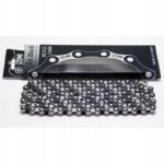 Łańcuch rowerowy IZUMI Jet Black / Silver Szeroki Japan FIX OSTRE + Spinka